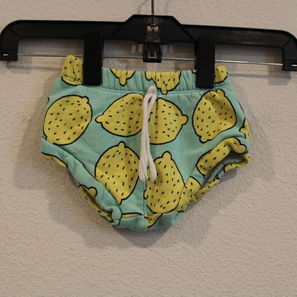Purl Lamb blue and yellow lemon print britches size 18-24 months